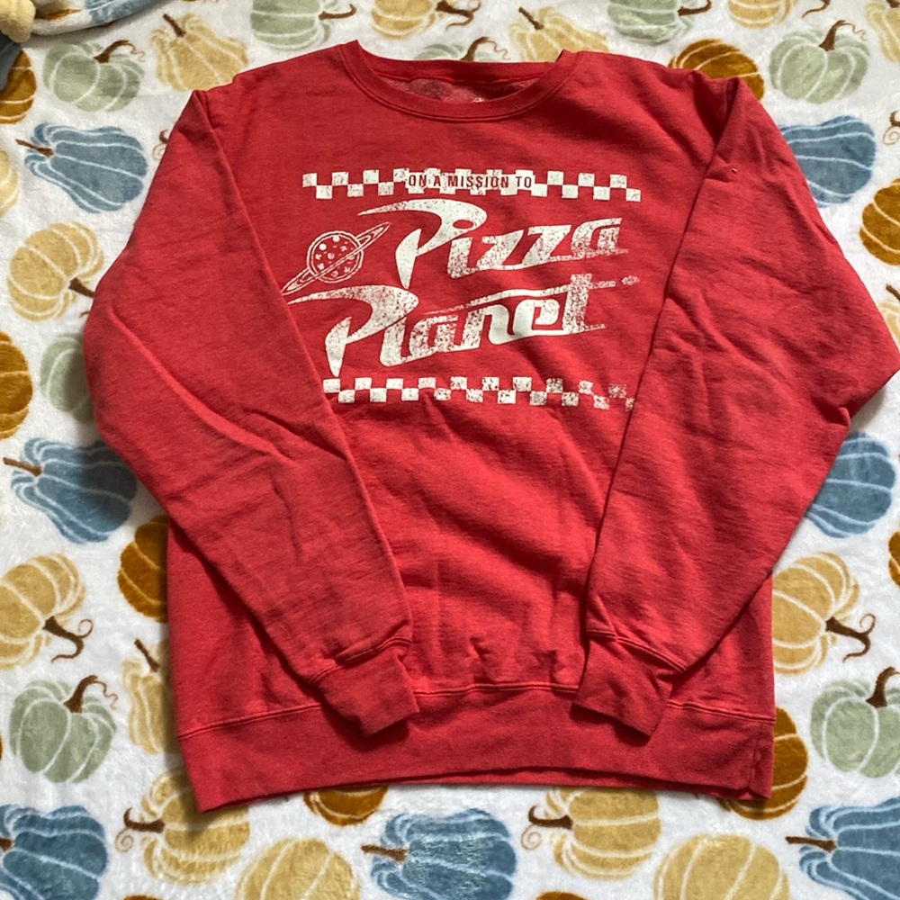 Pizza Planet Sweatshirt, size Medium and true to size